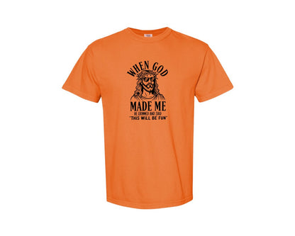 brand:Comfort Colors|color:Burnt Orange|God Humor Christian Faith Graphic T-Shirt