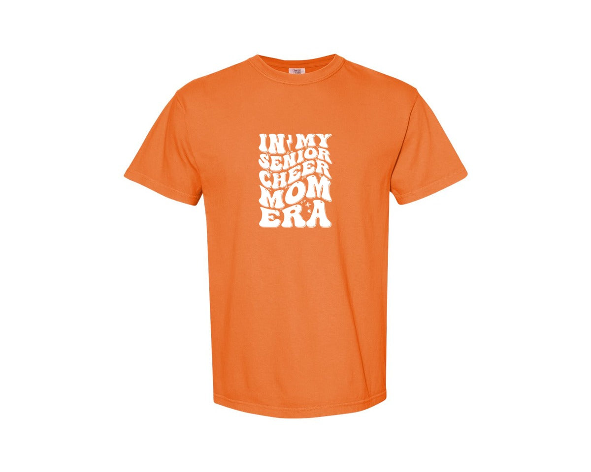 brand:Comfort Colors|color:Burnt Orange|In My Senior Cheer Mom Era 2 Graphic T-Shirt