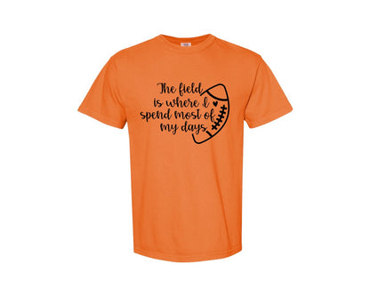brand:Comfort Colors|color:Burnt Orange|Football Mom 103 Graphic T-Shirt