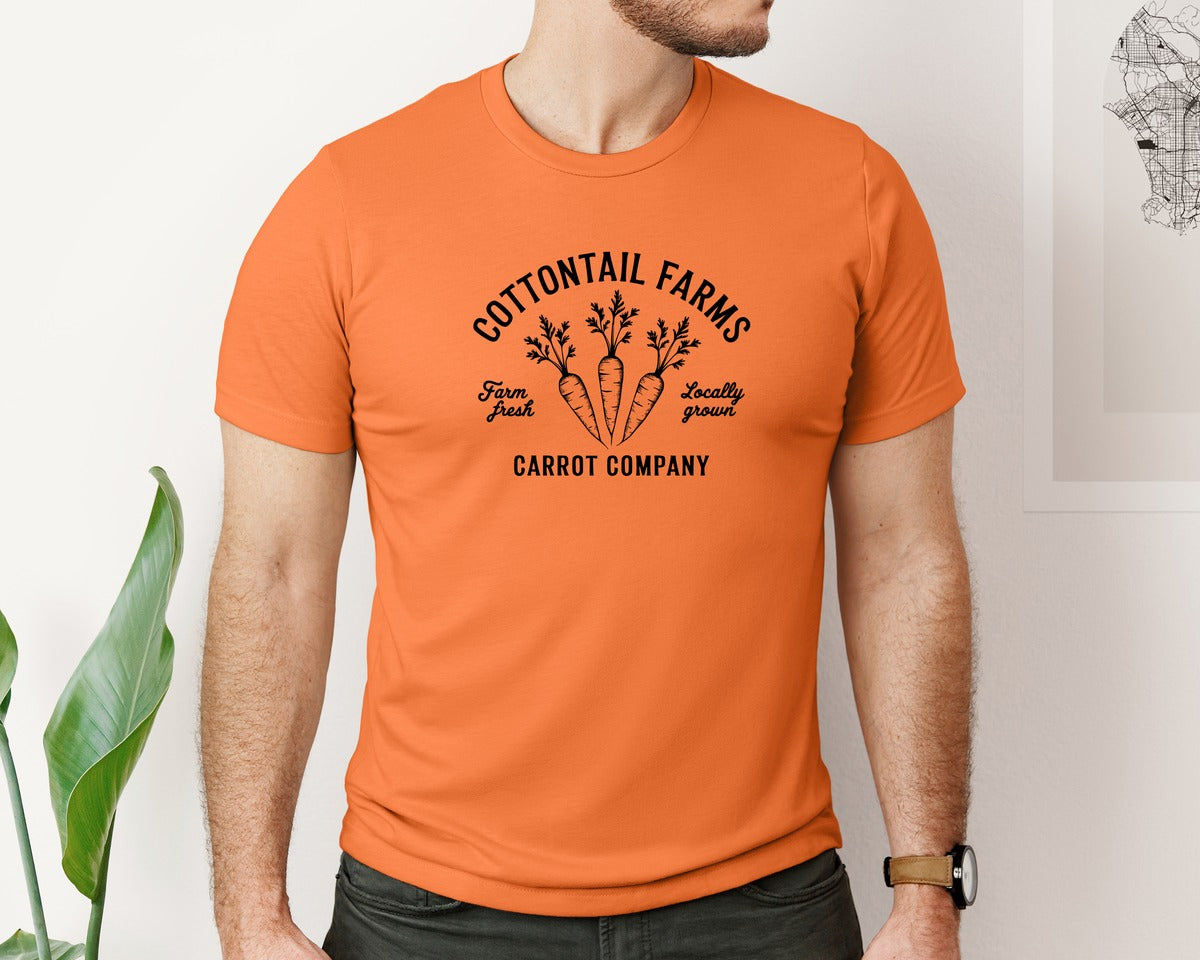 brand:Bella Canvas|color:Burnt Orange|Cottontail Farms Carrot Company Graphic T-Shirt