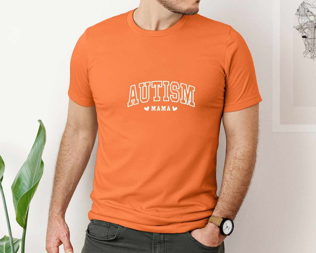 brand:Bella Canvas|color:Burnt Orange|Autism Awareness Autism Mama 2 Graphic T-Shirt