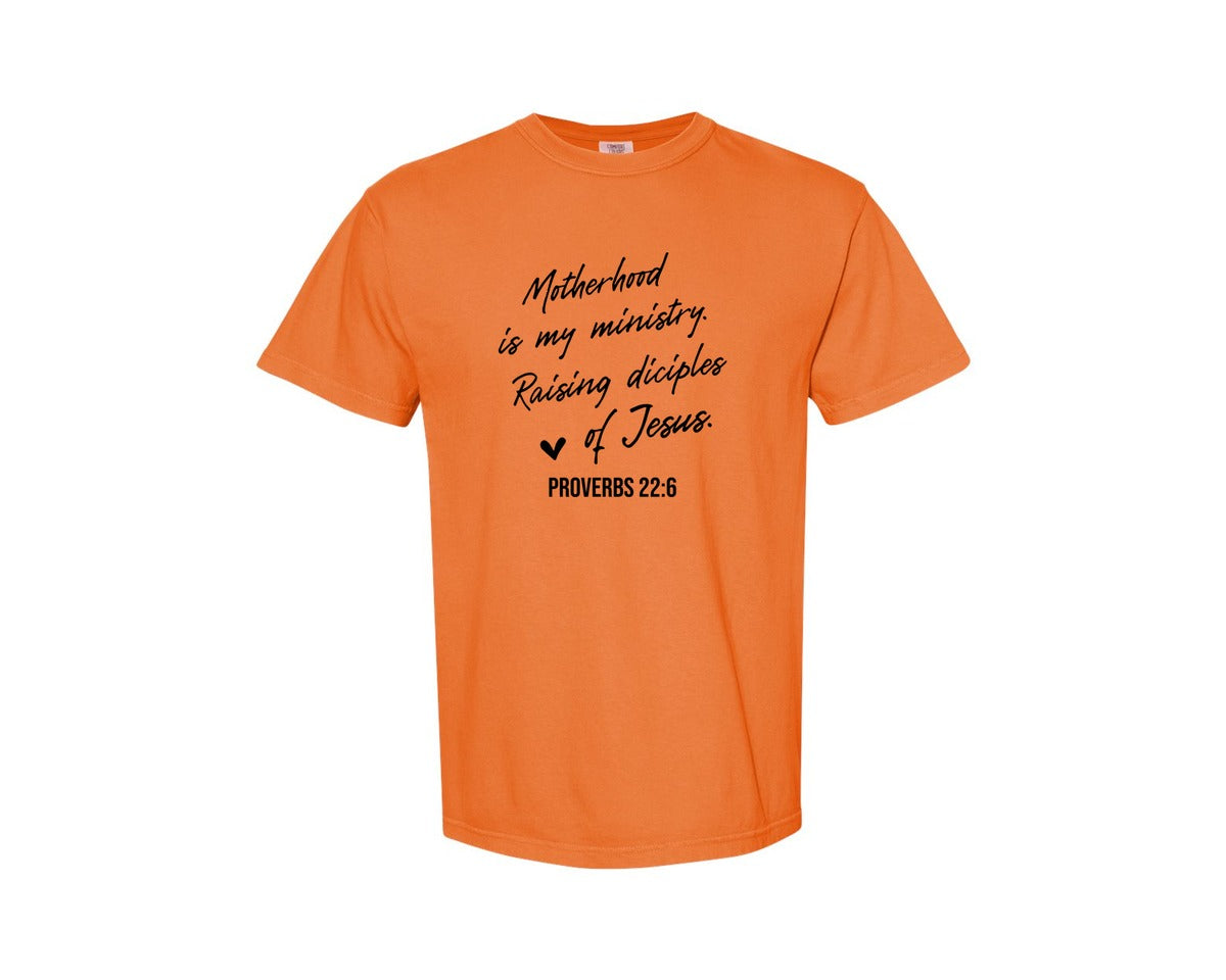 brand:Comfort Colors|color:Burnt Orange|Christian Mom Motherhood Is Kingdom Graphic T-Shirt