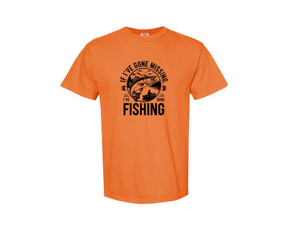brand:Comfort Colors|color:Burnt Orange|If Ive Gone Missing Ive Gone Fishing T Graphic T-Shirt