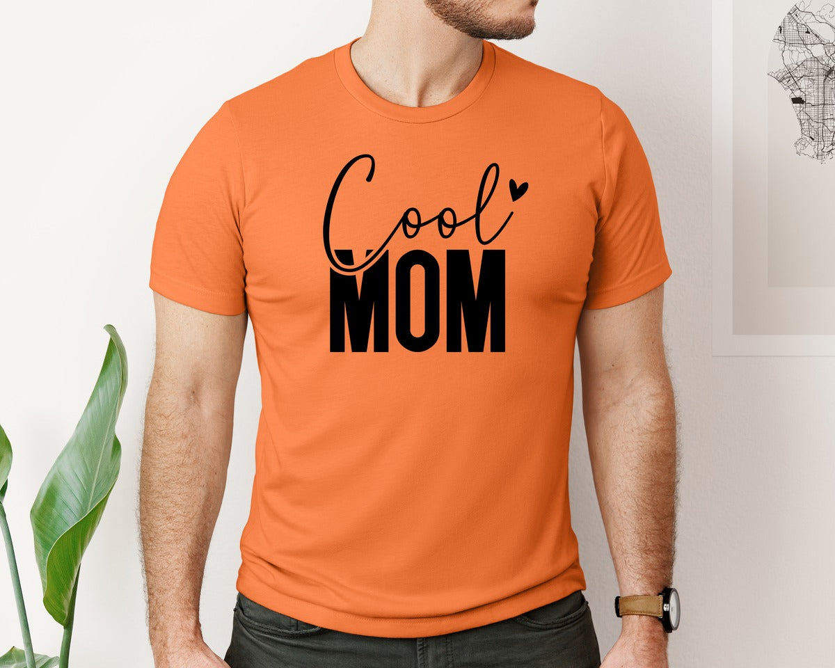 brand:Bella Canvas|color:Burnt Orange|Cool Mom Funny Mom Mama Graphic T-Shirt