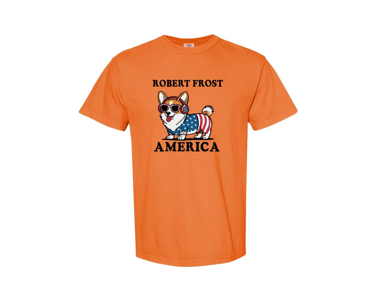 brand:Comfort Colors|color:Burnt Orange|Corgi Dog 4Th Of July Graphic T-Shirt