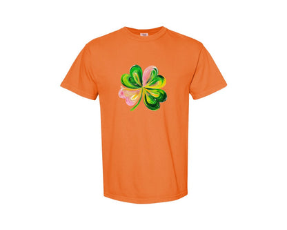 brand:Comfort Colors|color:Burnt Orange|Brushstroke Shamrock Graphic T-Shirt