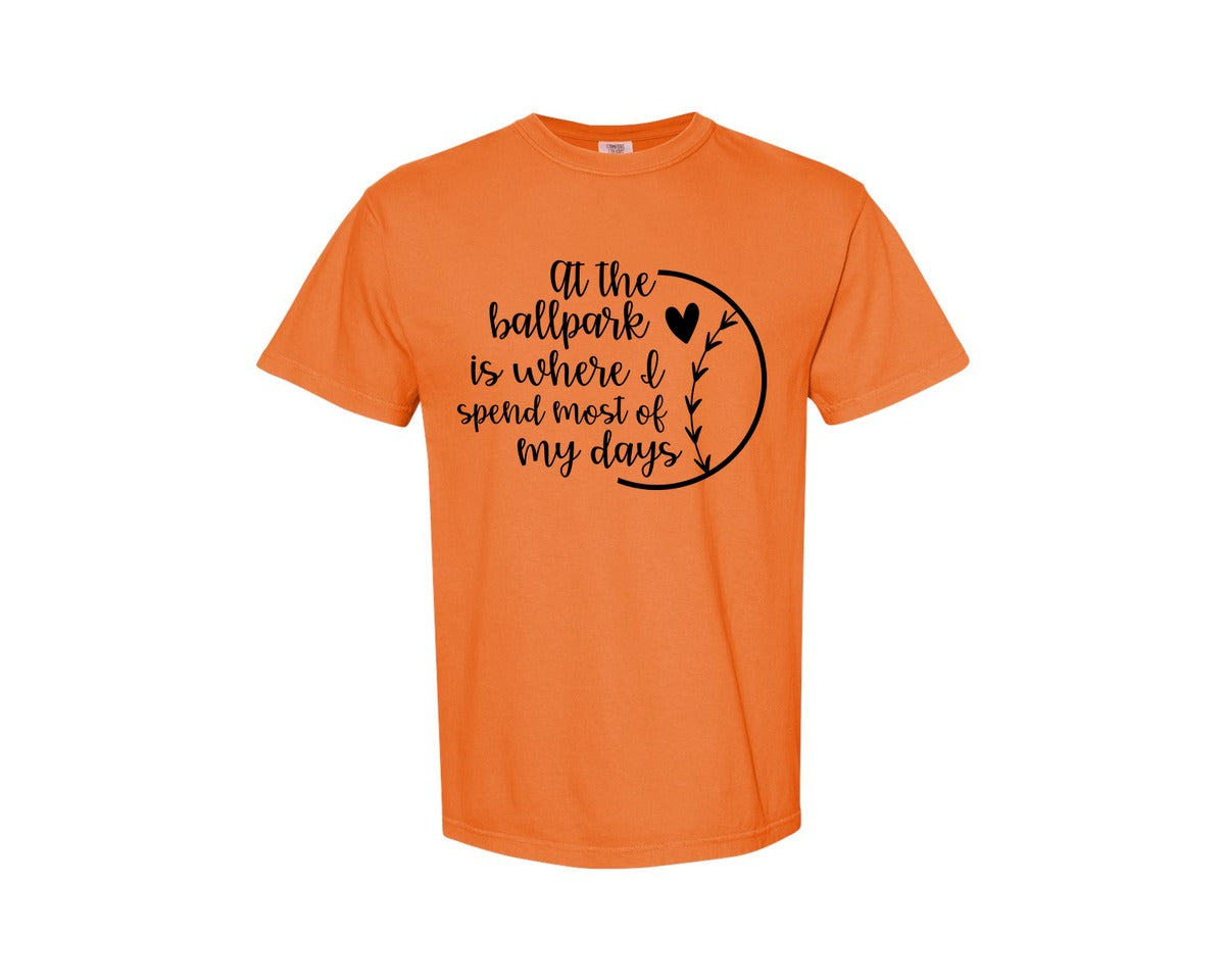 brand:Comfort Colors|color:Burnt Orange|Baseball Mom Softball Mom 2 Graphic T-Shirt