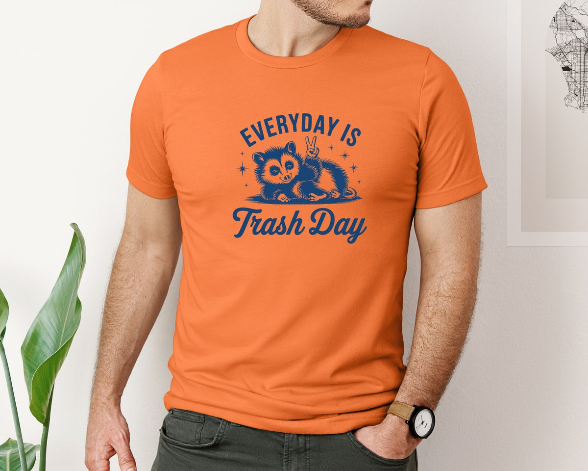 brand:Bella Canvas|color:Burnt Orange|Everyday Is Trash Day Design Graphic T-Shirt