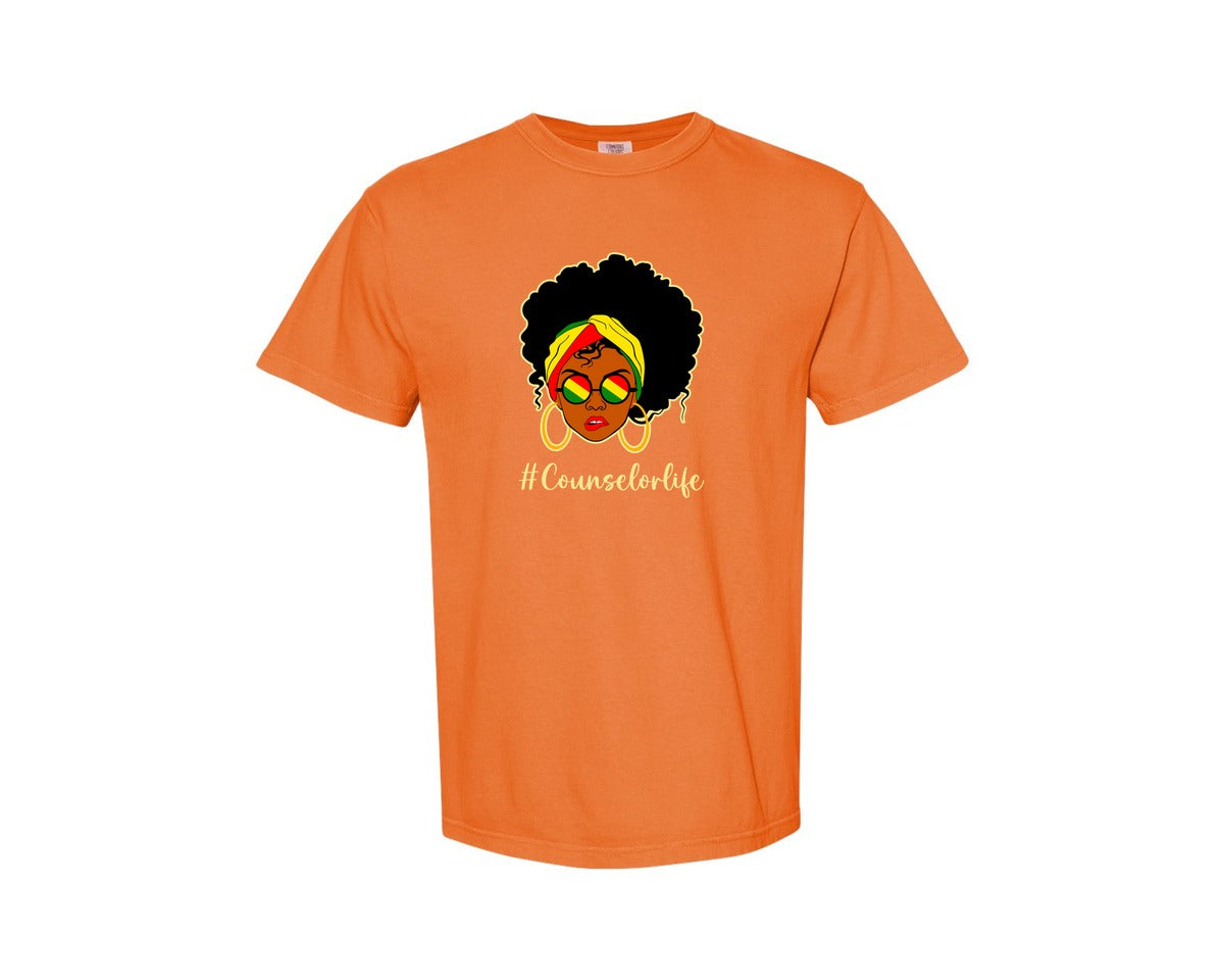 brand:Comfort Colors|color:Burnt Orange|Counselor Life Career T Shirt Graphic T-Shirt