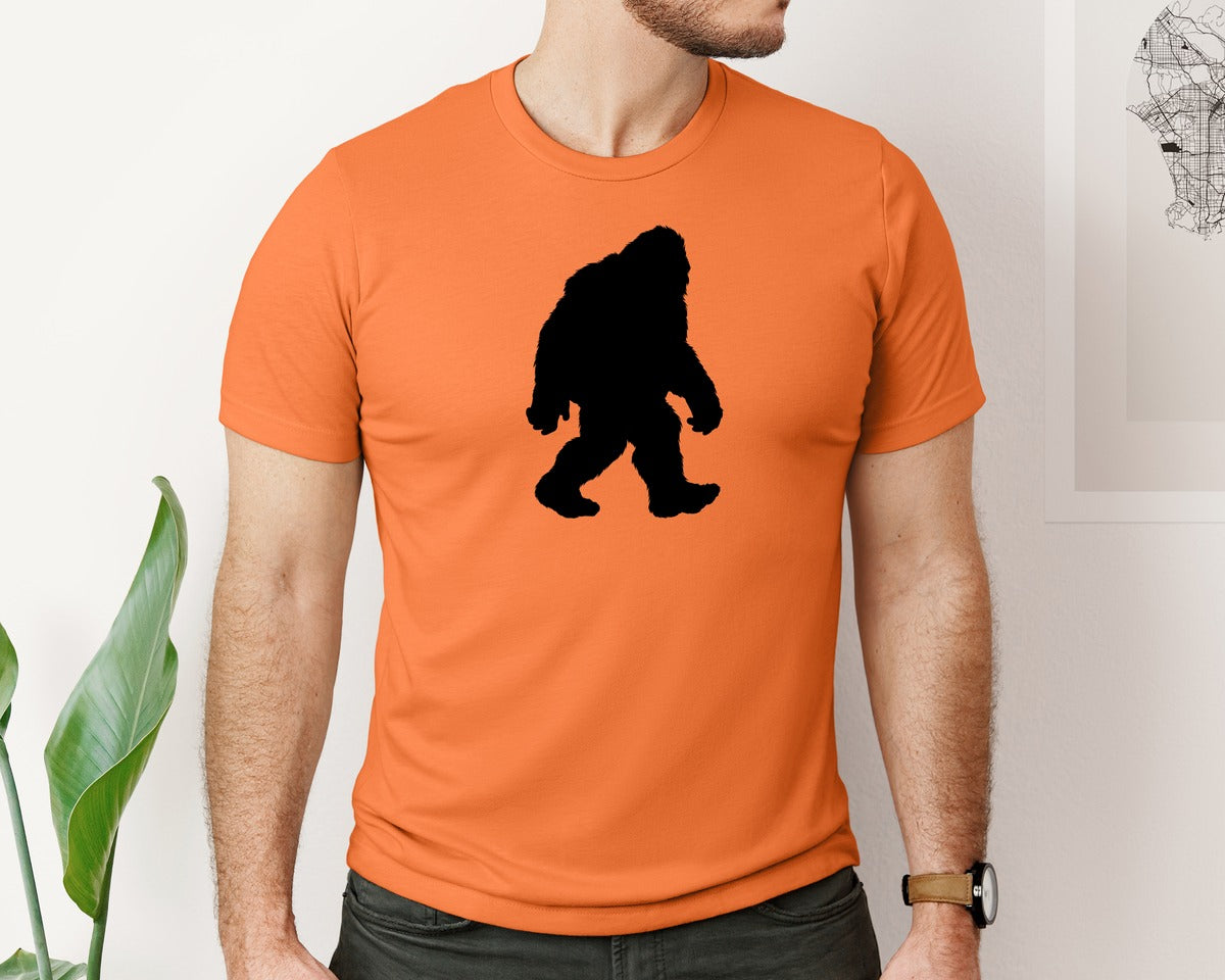 brand:Bella Canvas|color:Burnt Orange|Bigfoot Sasquatch Figure Design Graphic T-Shirt