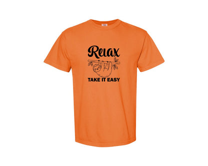 brand:Comfort Colors|color:Burnt Orange|Relax Take It Easy T Shirt Graphic T-Shirt