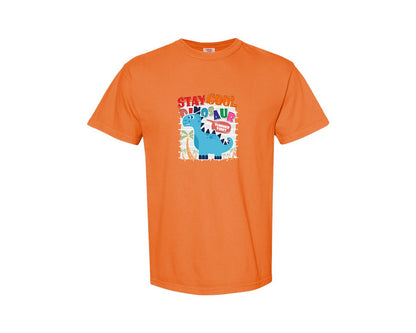 brand:Comfort Colors|color:Burnt Orange|Cute Dinosaur Cartoon T Shirt Design Graphic T-Shirt