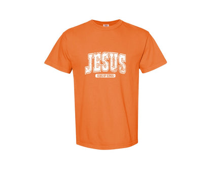 brand:Comfort Colors|color:Burnt Orange|Jesus King Of Kings Christian S Graphic T-Shirt