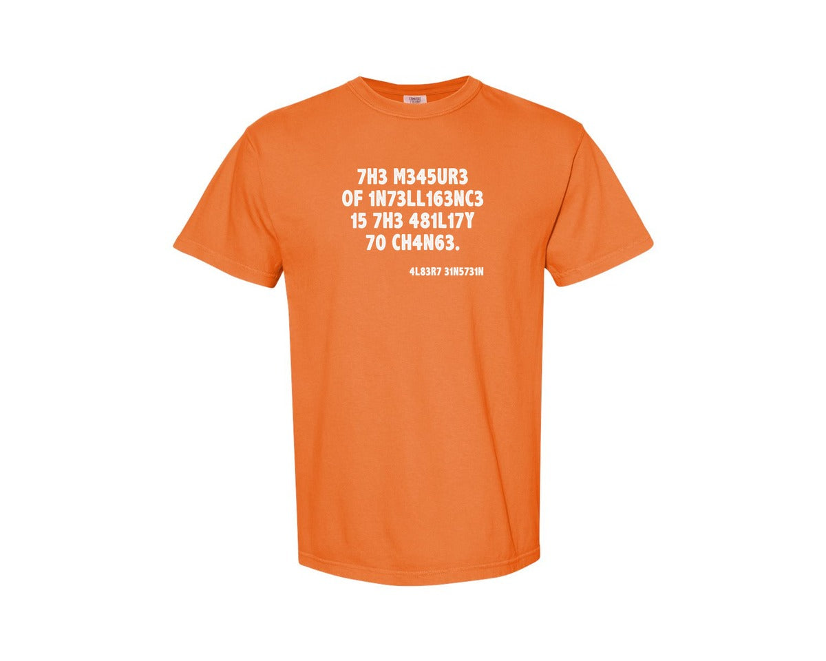 brand:Comfort Colors|color:Burnt Orange|Einstein The Measure Of Intelligence Graphic T-Shirt