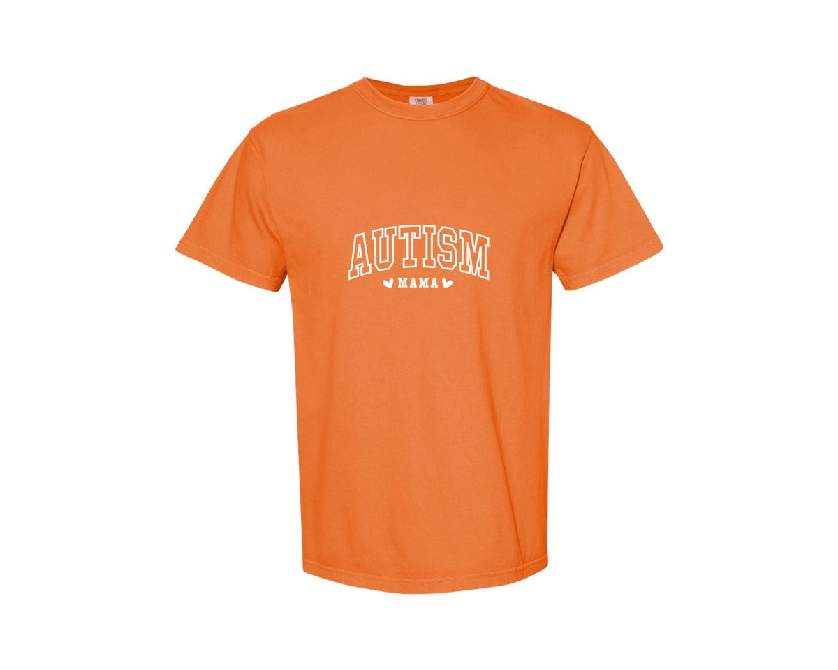 brand:Comfort Colors|color:Burnt Orange|Autism Awareness Autism Mama 2 Graphic T-Shirt