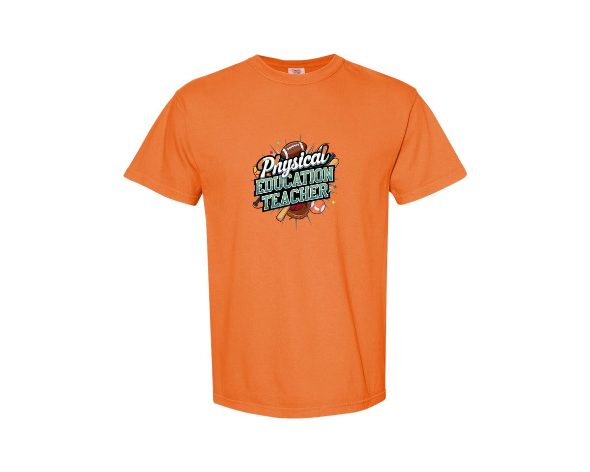 brand:Comfort Colors|color:Burnt Orange|Physical Education Teacher 2 Graphic T-Shirt