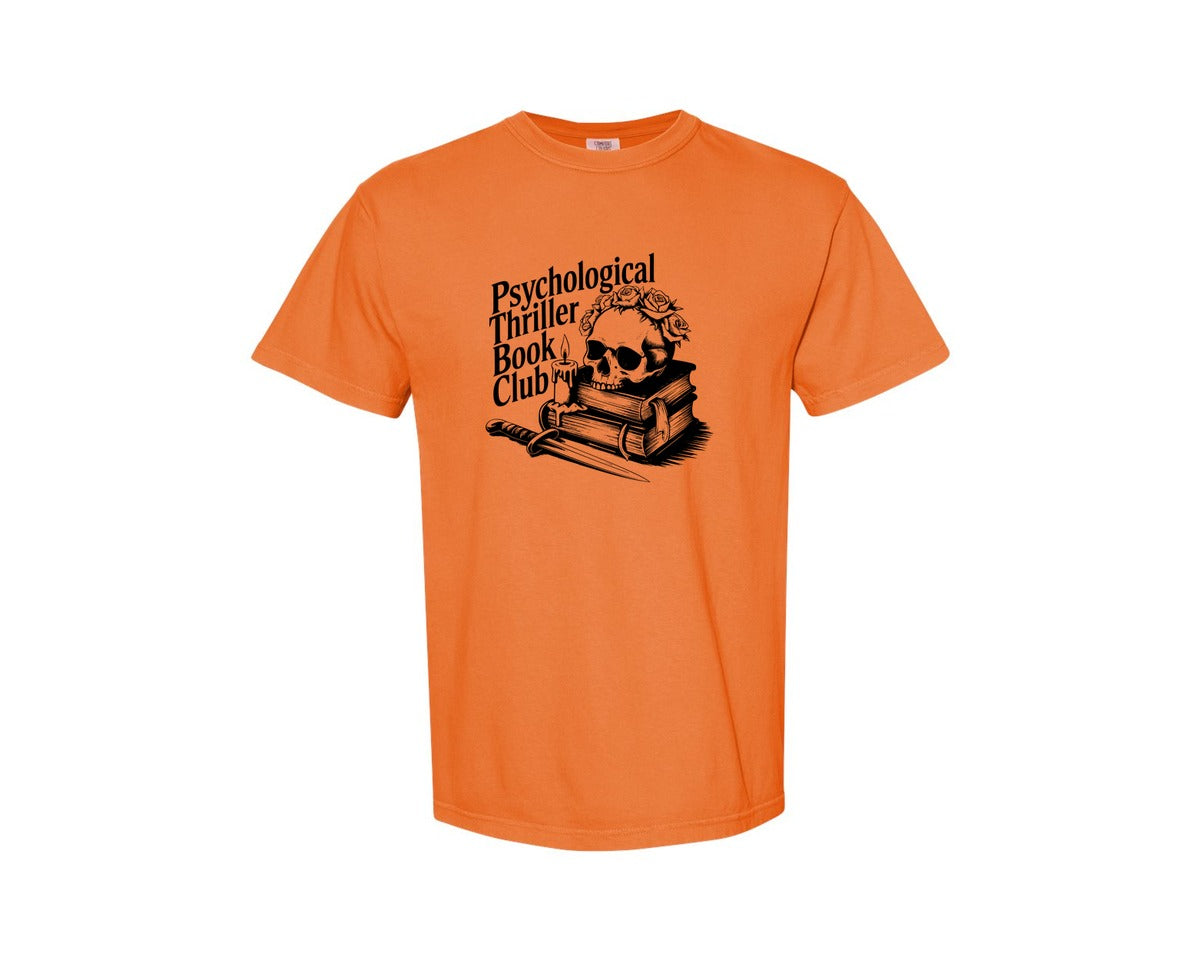 brand:Comfort Colors|color:Burnt Orange|Psychological Thriller Book Club T S Graphic T-Shirt