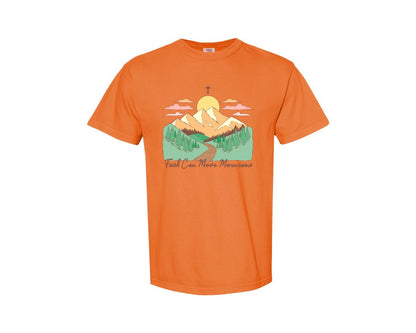 brand:Comfort Colors|color:Burnt Orange|Faith Can Move Mountains Christian Quote 2 Graphic T-Shirt