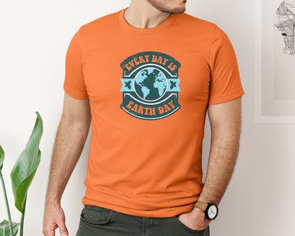 brand:Bella Canvas|color:Burnt Orange|Everyday Is Earth Day Graphic T-Shirt