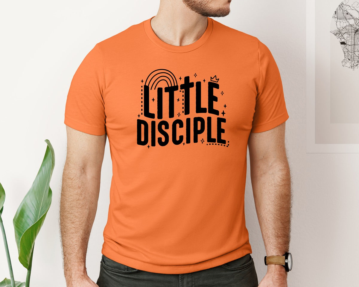 brand:Bella Canvas|color:Burnt Orange|Retro Little Disciple Tshirt Kids Graphic T-Shirt