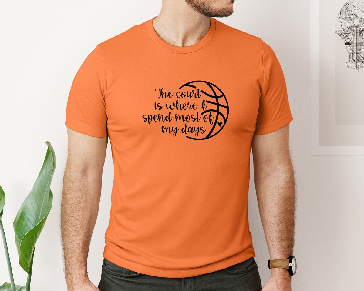 brand:Bella Canvas|color:Burnt Orange|Basketball Mom 80 Graphic T-Shirt