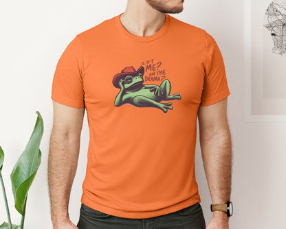 brand:Bella Canvas|color:Burnt Orange|Drama Frog Funny Cowboy Aesthetic Graphic T-Shirt