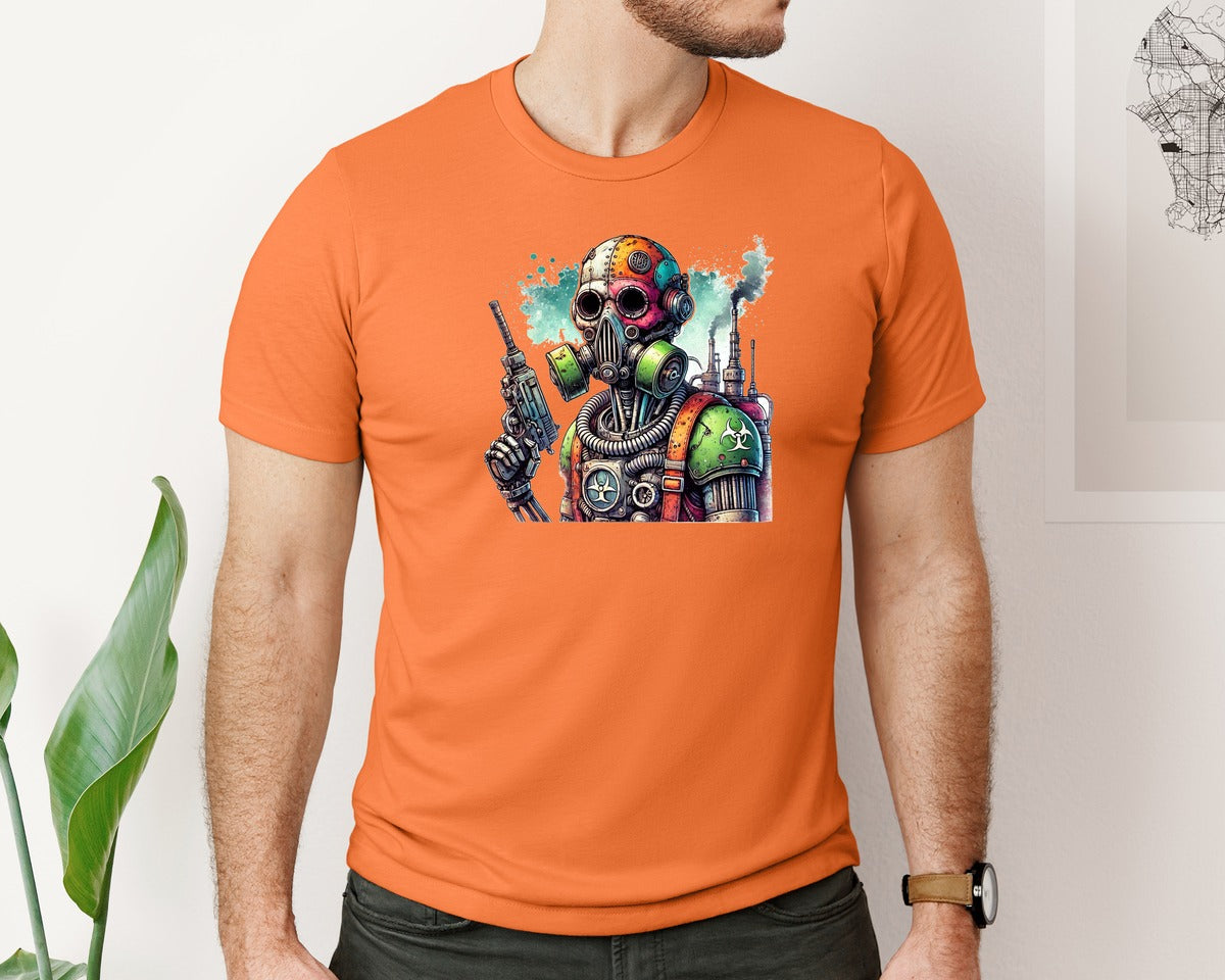 brand:Bella Canvas|color:Burnt Orange|Robot Sublimationsticker Graphic T-Shirt