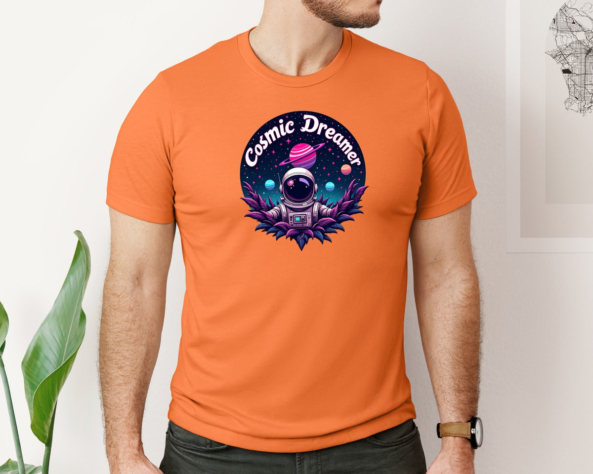 brand:Bella Canvas|color:Burnt Orange|Cosmic Dreamer T Shirt Design Graphic T-Shirt