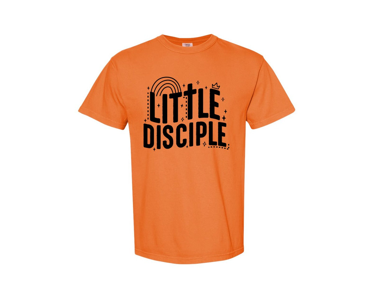 brand:Comfort Colors|color:Burnt Orange|Retro Little Disciple Tshirt Kids Graphic T-Shirt