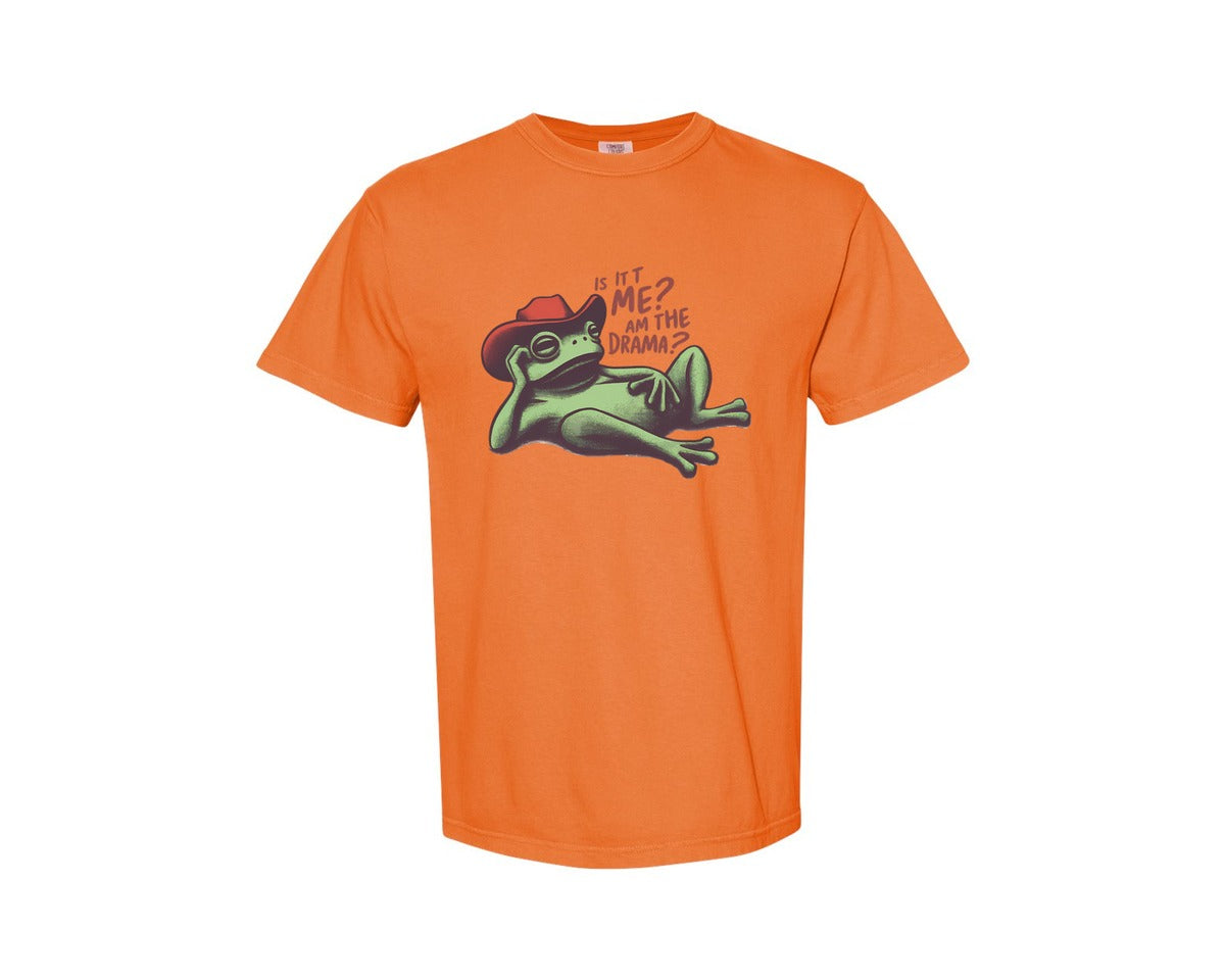 brand:Comfort Colors|color:Burnt Orange|Drama Frog Funny Cowboy Aesthetic Graphic T-Shirt