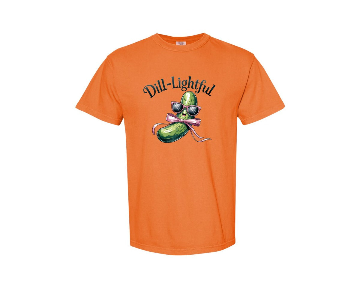 brand:Comfort Colors|color:Burnt Orange|Dill Lightful Funny Pickle 2 Graphic T-Shirt