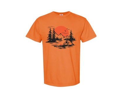 brand:Comfort Colors|color:Burnt Orange|Sunset Camping Adventure T Shirt Design 9 Graphic T-Shirt