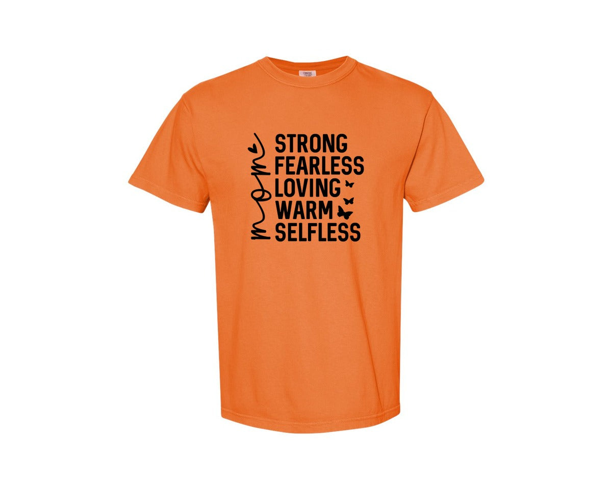 brand:Comfort Colors|color:Burnt Orange|Strong Fearless Loving Warm Selfless Graphic T-Shirt