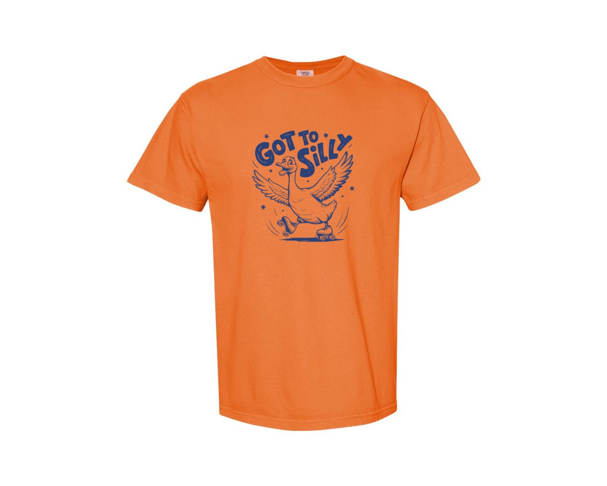 brand:Comfort Colors|color:Burnt Orange|Funny Goose Got Too Silly Design Graphic T-Shirt