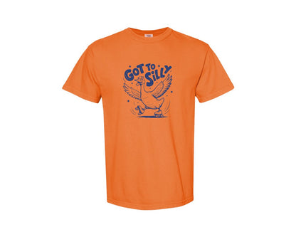 brand:Comfort Colors|color:Burnt Orange|Funny Goose Got Too Silly Design Graphic T-Shirt