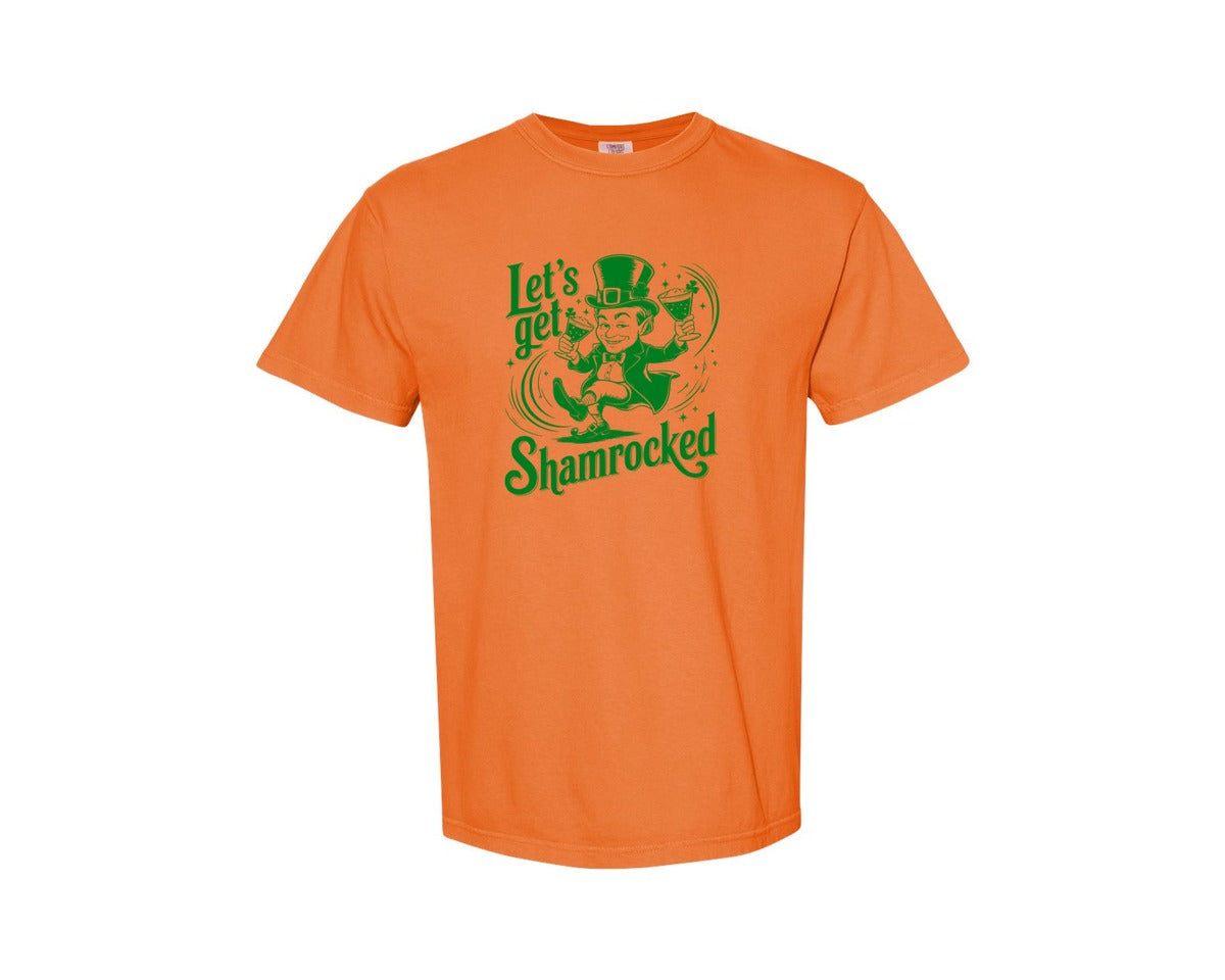 brand:Comfort Colors|color:Burnt Orange|Lets Get Shamrocked Design 7 Graphic T-Shirt