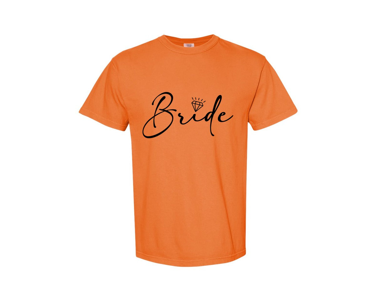 brand:Comfort Colors|color:Burnt Orange|Bride Wedding Bridal Party 2 Graphic T-Shirt