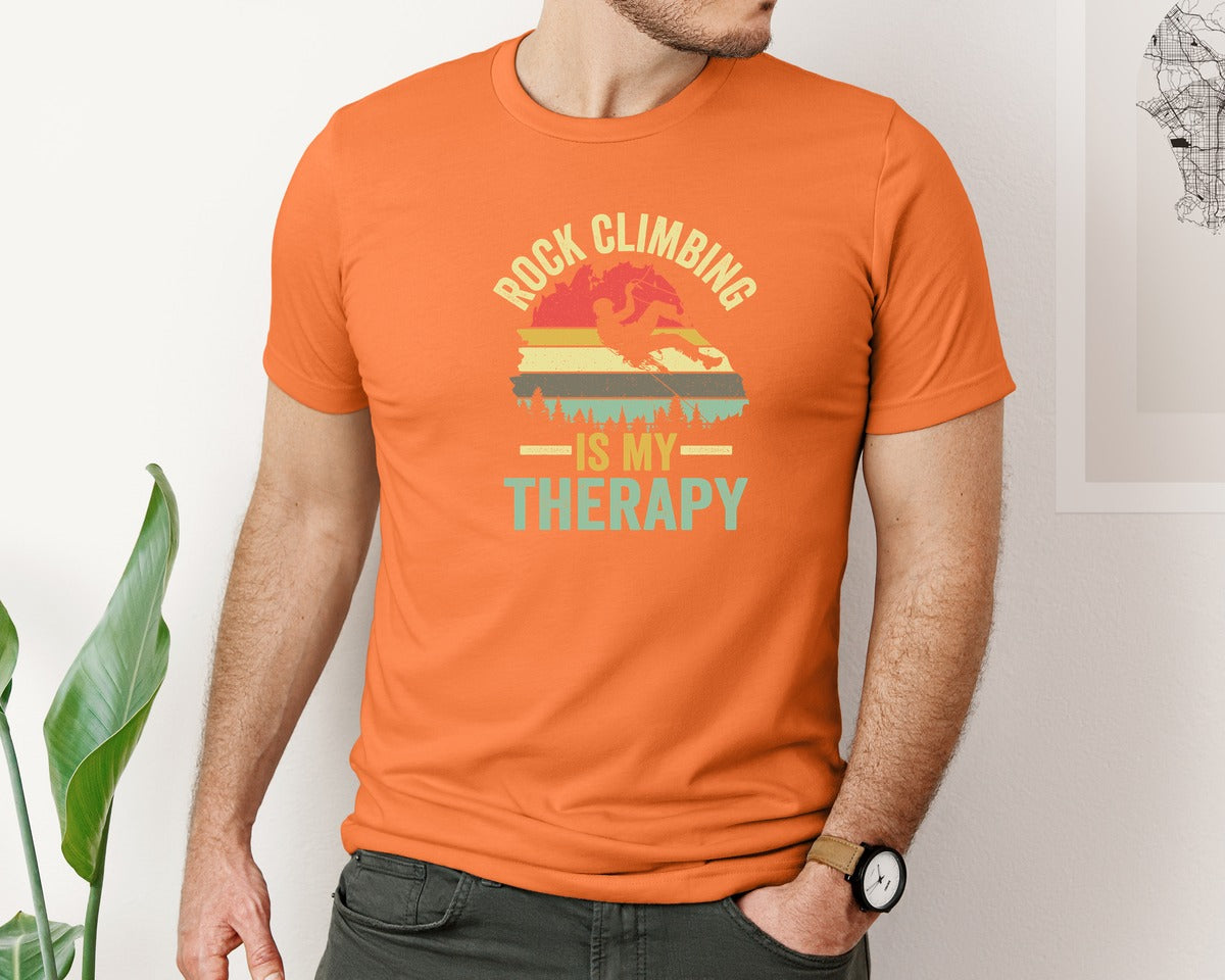 brand:Bella Canvas|color:Burnt Orange|Rock Climbing Graphic 2 Graphic T-Shirt
