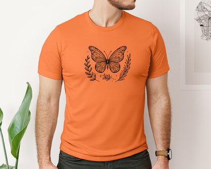 brand:Bella Canvas|color:Burnt Orange|Butterfly Design Graphic T-Shirt