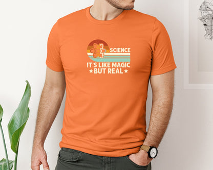 brand:Bella Canvas|color:Burnt Orange|Science Its Like Magic But Real T Shirt 2 Graphic T-Shirt