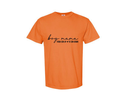 brand:Comfort Colors|color:Burnt Orange|Boy Mama From Son Up To Son Down 3 Graphic T-Shirt