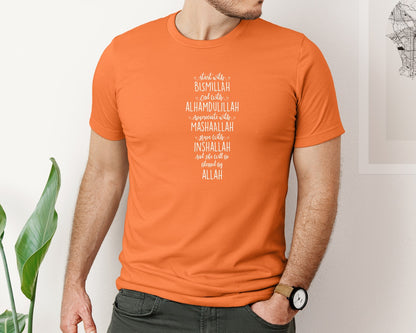 brand:Bella Canvas|color:Burnt Orange|Start With Bismillah End With Alhamduli 2 Graphic T-Shirt
