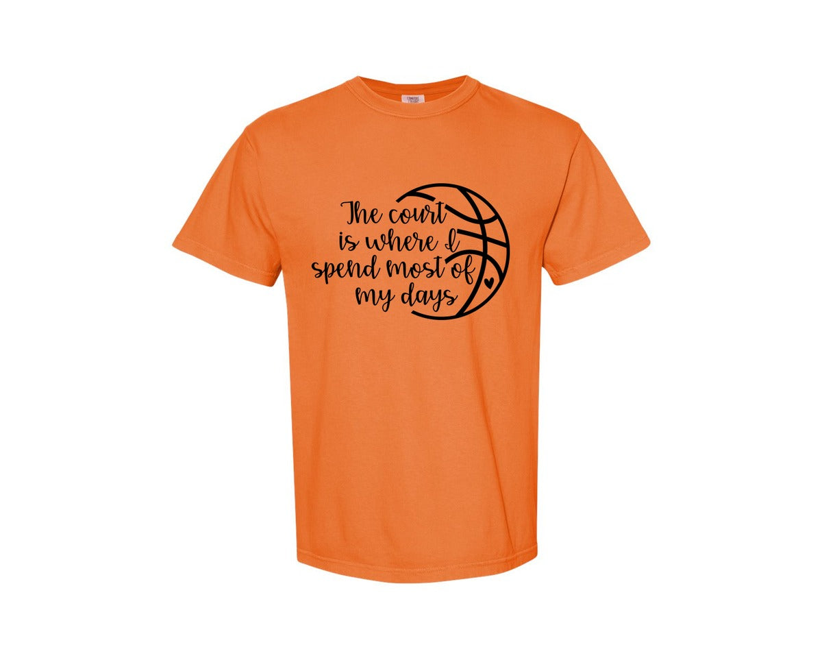 brand:Comfort Colors|color:Burnt Orange|Basketball Mom 80 Graphic T-Shirt