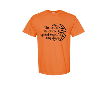brand:Comfort Colors|color:Burnt Orange|Basketball Mom 80 Graphic T-Shirt