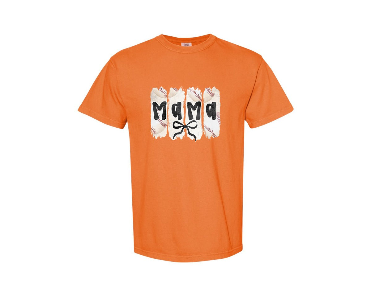 brand:Comfort Colors|color:Burnt Orange|Coquette Baseball Mama 2 Graphic T-Shirt