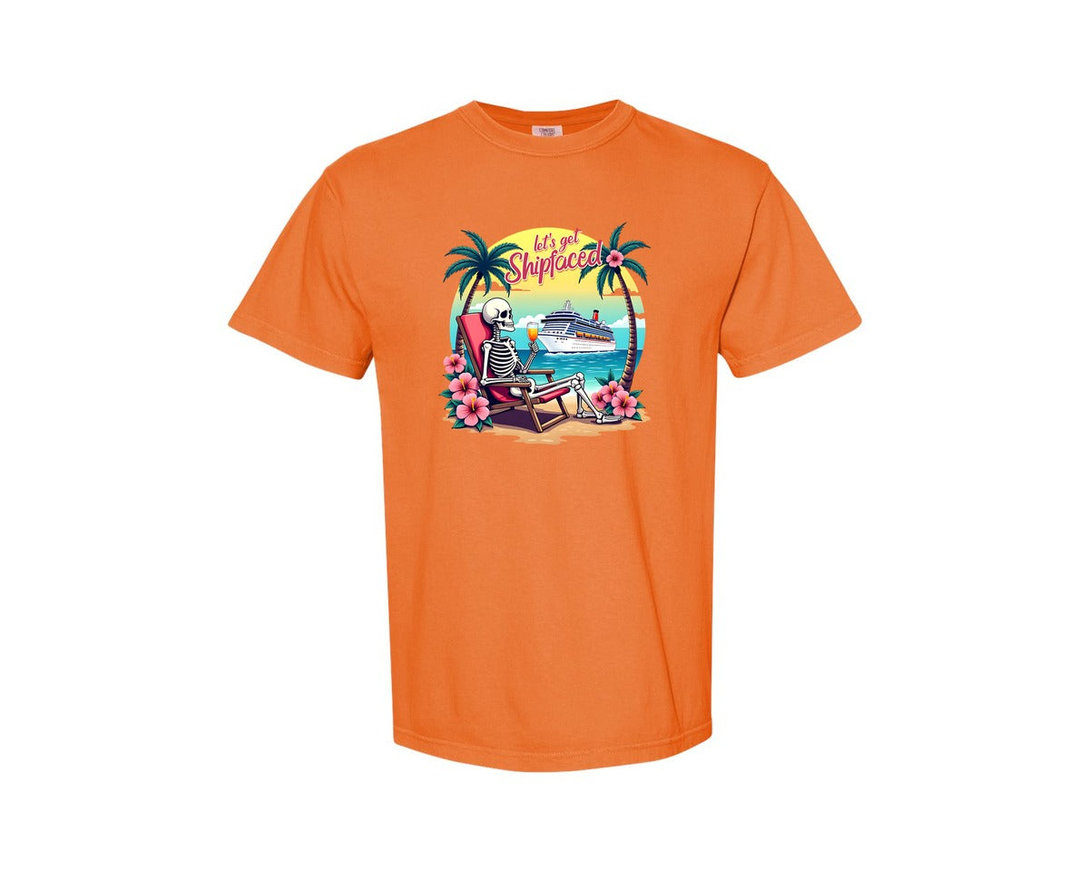 brand:Comfort Colors|color:Burnt Orange|Cruise Lets Get Shipfaced Graphic T-Shirt
