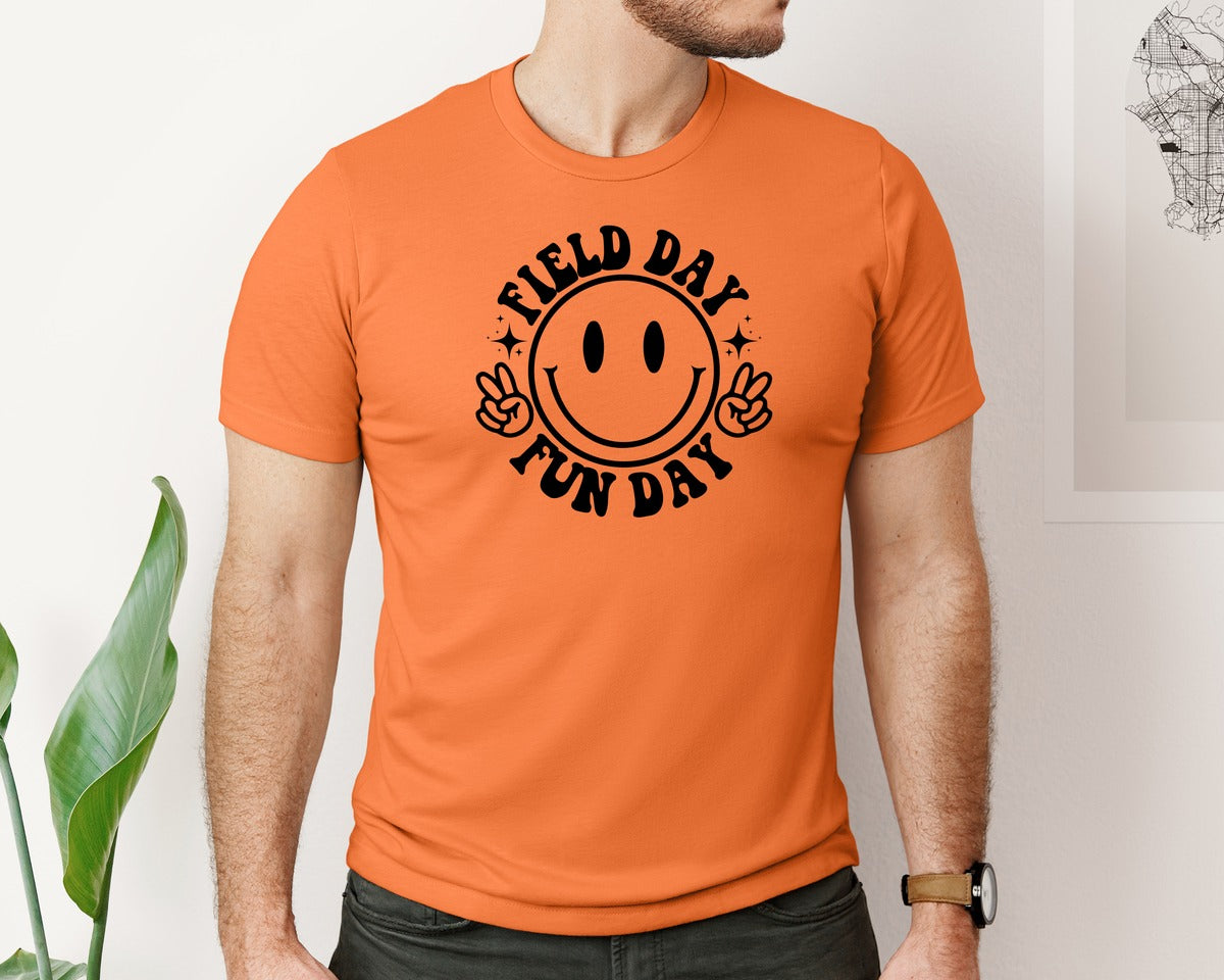 brand:Bella Canvas|color:Burnt Orange|Field Day Fun Day Field Day Graphic T-Shirt