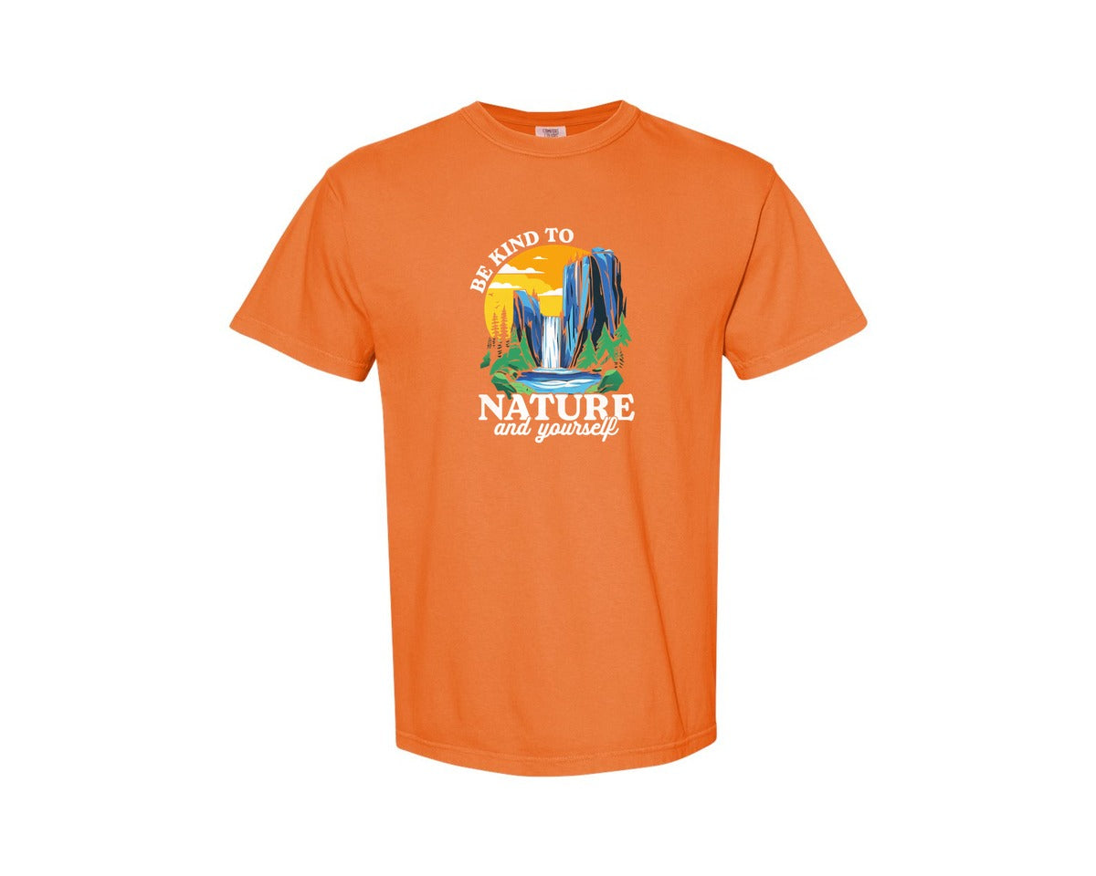 brand:Comfort Colors|color:Burnt Orange|Be Kind To Nature And Yourself Graphic T-Shirt