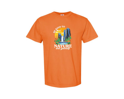brand:Comfort Colors|color:Burnt Orange|Be Kind To Nature And Yourself Graphic T-Shirt