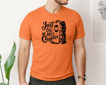 brand:Bella Canvas|color:Burnt Orange|Just One More Chapter T Shirt Design Graphic T-Shirt